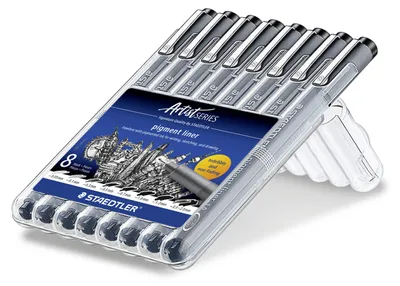 Produktbild von STAEDTLER pigment liner 308 Fineliner Box mit 8 Linienbreiten (0.05, 0.1, 0.3, 0.5, 0.7, 1.0, 1.2, 0.3-2.0)