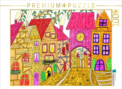 Produktbild von CALVENDO Puzzle Bunte Altstadt 1000 Teile Puzzle quer | 1000 Teile Lege-Größe 64x48cm Foto-Puzzle für glückliche Stunden