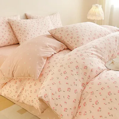 Produktbild von Bettwäsche 200x220 cm Rosa Blumenmuster mit 2 Kissenbezügen 80x80 cm Mikrofaser