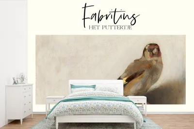 Produktbild von MuchoWow® Fototapete für Wohnzimmer oder Schlafzimmer Wandtapete Vinyl Motivtapete Der Stieglitz - Carel Fabritius - Gemälde - 525x350 cm - Das Hintergrundbild