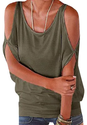 Image de T-shirt pour femmes 365-Shopping®, idéal pour l'été, encolure bateau, unie, manches courtes, t-shirt décontracté