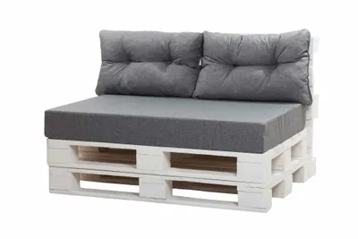 Obrázek produktu pro Polštářek na palety 120x60x40cm, Šedá zahradní polštář, sada zahradních polštářů, polštář na europaletu, sada polštářů na palety