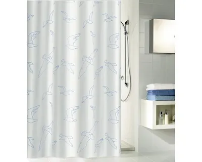 Image de Kleine Wolke Rideau de douche textile BIRDIE blanc 180 x 200 cm