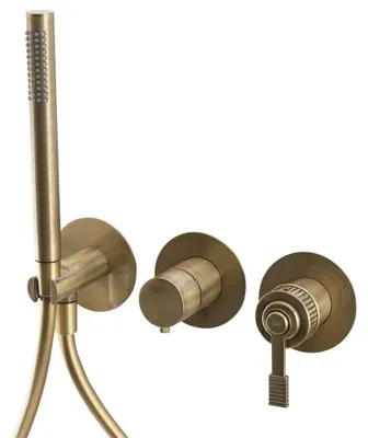 Productafbeelding van Sapho VERSI inbouw douche-/badarmatuur met handdouche, 2-weg, brons
