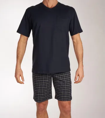 Image de Schiesser pyjama pantalon court ebony blue hommes
