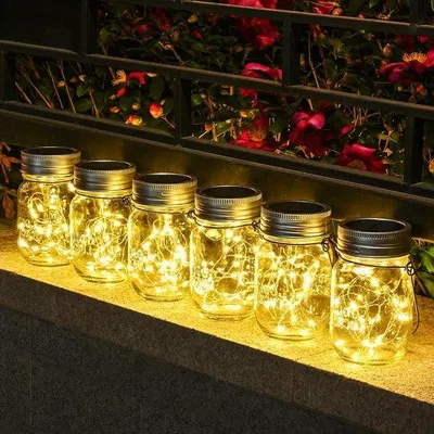 Immagine prodotto di Set da 6 lanterne solari con 180 LED, impermeabili, per giardino, terrazza e balcone