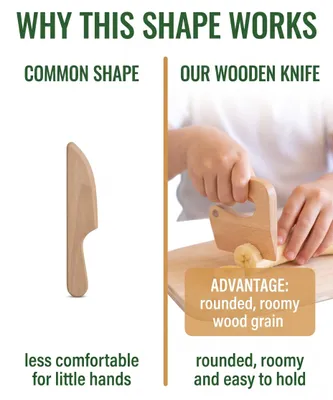 Produktbild von Kindermesser aus Holz, 2 Stück, sicher, für 1-2 Jahre, Keukenspielzeug