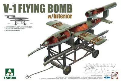 Imagen del producto de Takom, modelo a escala 1:35 del V-1 (bomba voladora) con interior