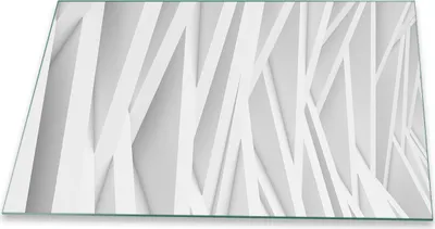 Produktbild von Herdabdeckplatte Glaskeramik 1 Teilig 80x52 Abstrakt Weiß Abdeckung Glas Spritzschutz