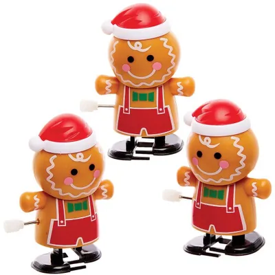 Productafbeelding van Peperkoekenman opwindbare racers - Set van 3 - Kerstmis race speelgoed voor kinderen