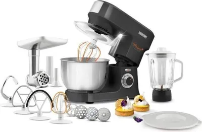 Image de Robot pâtissier Sencor STM 3761BK, 1000W, Bol Inox 4.5L, 6 Vitesses, Fonction Pulse