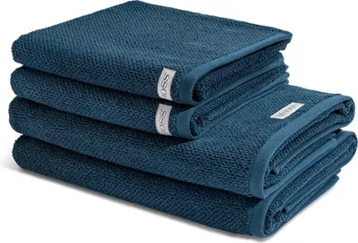 Produktbild von Ross Selection 2 X Handtuch 2 X Duschtuch im Set Frottee aus Bio Baumwolle 540 g/m², Weich saugstark und schnell trocknend, Gewebte Bordüre in vielen Farben