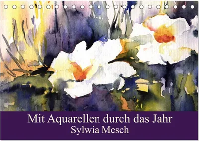 Produktbild von Mit Aquarellen durch das Jahr (Tischkalender 2025 DIN A5 quer), CALVENDO Monatskalender