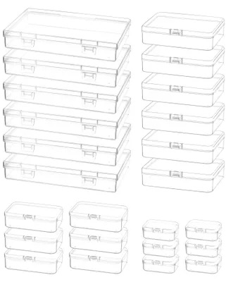 24 Aufbewahrungsboxen mit Klappdeckel, 4 Größen, 5,5–18 cm