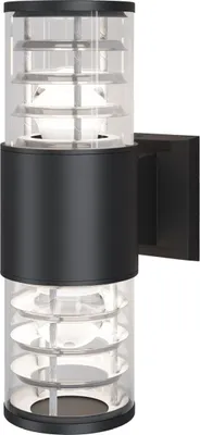 Produktbild von Außenlampe Wand Aluminium E27 IP54 32 cm hoch Up Down Schwarz 2-flammig