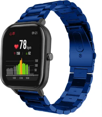 Produktbild von Strap-it Xiaomi Amazfit GTS Gliederarmband (Blau)