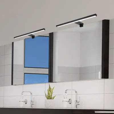 Produktbild von FLAIR LED Spiegelaufsteckleuchte 870 lm 3000 K HxBxT 13,6x50x3,8 cm Rasalas schwarz