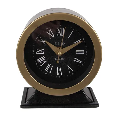 Produktbild von Clayre & Eef Tischuhr 14 cm Schwarz Eisen