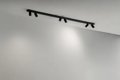 Produktbild von Deckenleuchte 10S48175 N aus mattschwarzem Metall, 6xGU10 verstellbar, modernes minimalistisches Design für Innenräume - Perenz