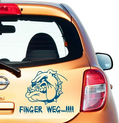 Produktbild von Aufkleber - Autoaufkleber "Finger Weg!" 30cm x 36cm Signalblau - Tuning Carystyling Heckscheibe Auto