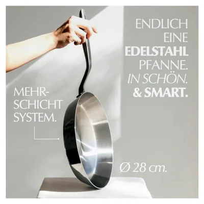 Produktbild von Edelstahlpfanne unbeschichtet 28 cm