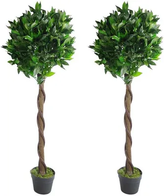 Image de Buis artificiels en forme de boule, 120 cm, verts
