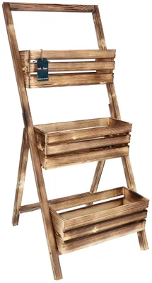 Image de KOTARBAU® Étagère à fleurs, modèle "Blumentreppe" (escalier à fleurs), 3 niveaux pour plantes, dimensions : 46 x 58 x 105 cm