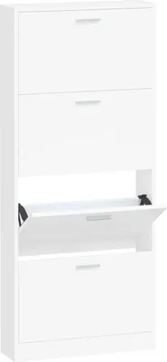 Produktbild von vidaXL Schuhschrank Weiß 59x17x150 cm Holzwerkstoff