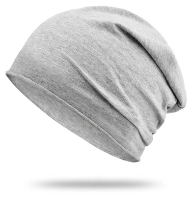 Immagine prodotto di Berretto beanie da donna e da uomo, leggero, traspirante, in cotone, colore grigio