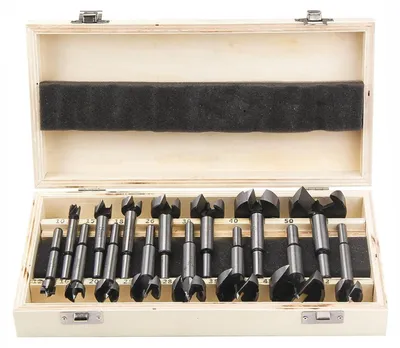 Produktbild von Forstnerbohrer Set 15tlg für Holz Ø10-50mm mit Rundschaft