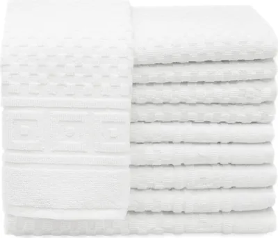 Produktbild von 10er Set Gästehandtücher mit Waffelmuster, 30x50 cm, weiß, 440 g/qm