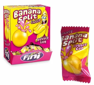 Productafbeelding van Fini Kauwgom Bubble Gum Banana Split - 200 stuks