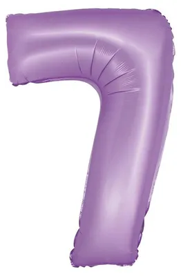 Image de Ballon en plastique XL lavande chiffre 7