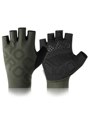 Produktbild von ROCKBROS Fahrradhandschuhe Sommer Halbfinger Atmungsaktiv Dämpfungspolster für Radsport, Laufen, Fitness Grün XL