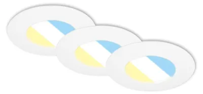 Image de Briloner Leuchten SELECT FLAT LED Set de 3 lampes encastrées 3x LED CCT Dimmable 4,9 W 580 lm plastique blanc