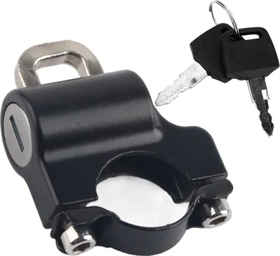Obrázok produktu pre 22 mm univerzálny bezpečnostný zámok na riadidlá motocyklovej prilby s 2 tlačidlami (čierny)