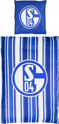 Produktbild von FC Schalke 04 S04 Bettwäsche Streifen 135x200 + 80x80cm
