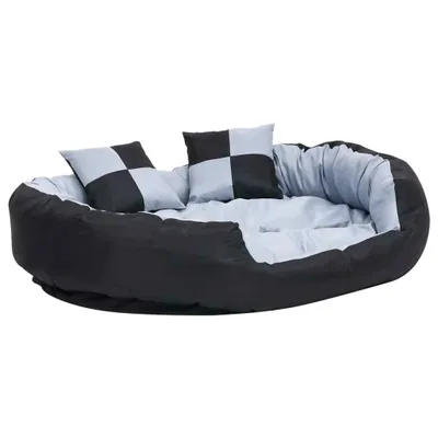 Produktbild von vidaXL Hundekissen Wendbar und Waschbar Grau und Schwarz 110x80x23 cm