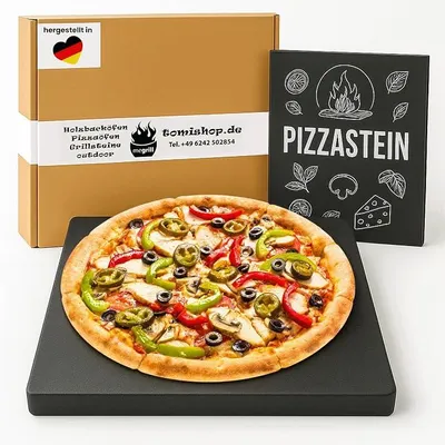 Imagen del producto de Piedra para pizza de cordierita, esmaltada, 395x345x20 mm