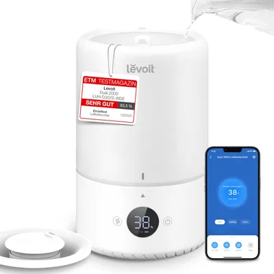 Produktbild von Levoit Smart Luftbefeuchter Schlafzimmer, 20dB, Top-Fill für Baby, 3L