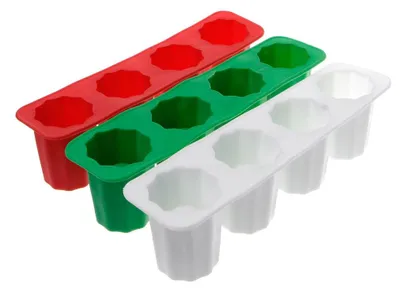 Silikon-Eiswürfelform, 4 Glasförmchen, 20x5x5,2 cm, 1 Stück