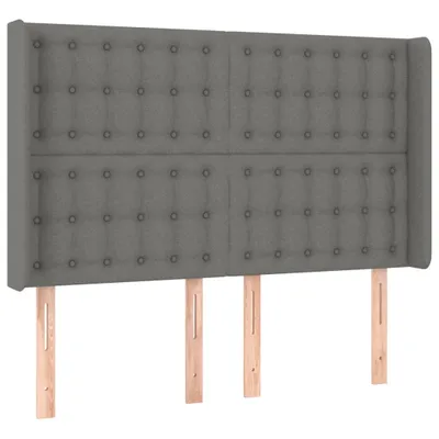 Immagine prodotto di vidaXL Testiera con orecchie Grigio scuro 147x16x118/128 cm Tessuto
