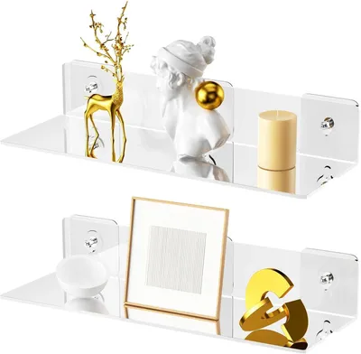 Imagen del producto de Estanterías de acrílico, 2 unidades, transparentes, pequeñas, para baño