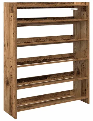 Image de vidaXL Étagère à chaussures aspect bois ancien 80x25x100 cm Matériau dérivé du bois