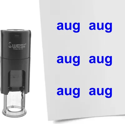 Produktbild von CombiCraft Selbstfärbender Stempel 'Monatskürzel Aug' in der Farbe Blau, Ø10mm