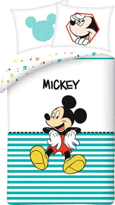 Produktbild von Micky Maus Bettwäsche - weiche Baumwolle - Kissen und Decke