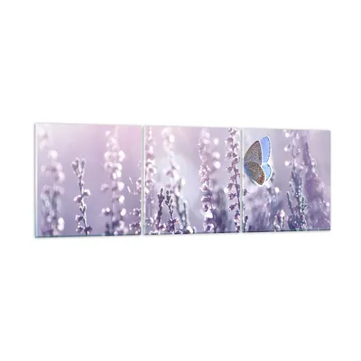 Produktbild von Bilder auf glas - Schmetterling Wiese Blume - 90x30cm - Glasbilder - Wandbilder - Kunstdruck - zum Aufhängen bereit - Wanddekoration aus Glas - Glas Bilder - Wandbild auf Glas - GCA90x30-4014