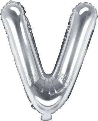 Produktbild von Folienballon Buchstabe "V", 35cm, silber, 1 Stk.