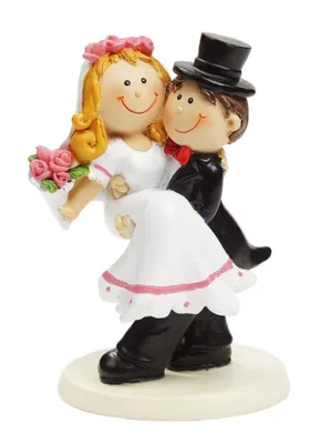 Produktbild von Hochzeitspaar Hochzeit Figur Deko Brautpaar Mann trägt Frau 10 cm