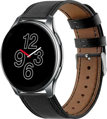 Produktbild von Strap-it OnePlus Watch Lederarmband (Schwarz)